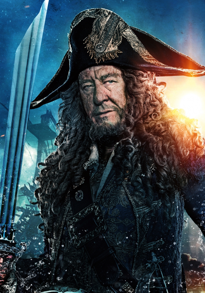Pirates of the Caribbean 5 Hector Barbossa big poster