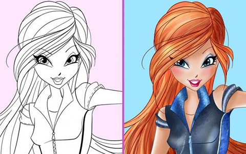 World of Winx: Coloring poster with spy Winx