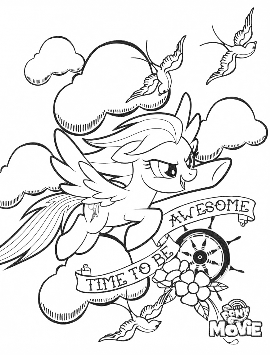 My Little Pony The Movie coloring page with Rainbow Dash