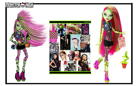 Monster High concept art designs and dolls