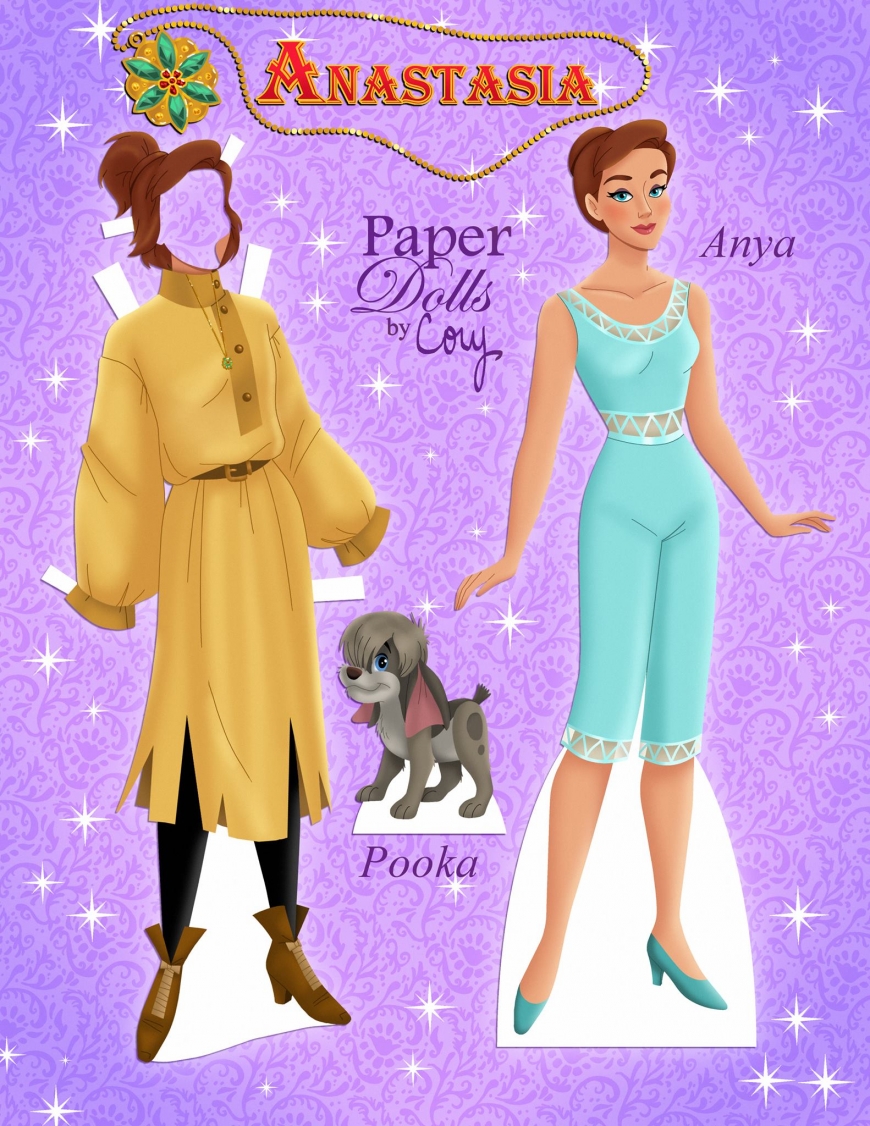 Anastasia paper doll with clothes