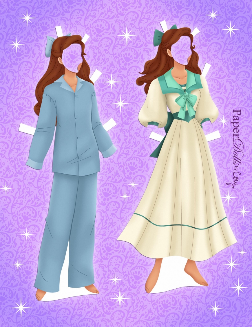 Anastasia paper doll with clothes