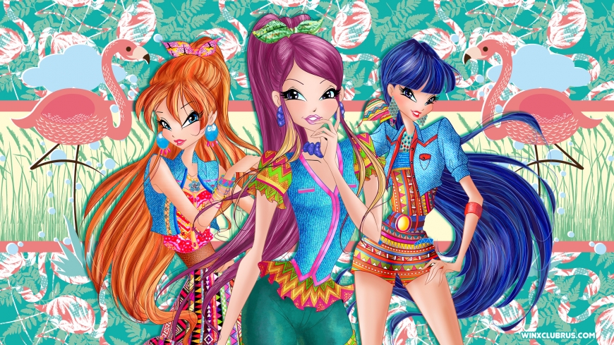 Winx Club with Roxy etno chic wallpaper