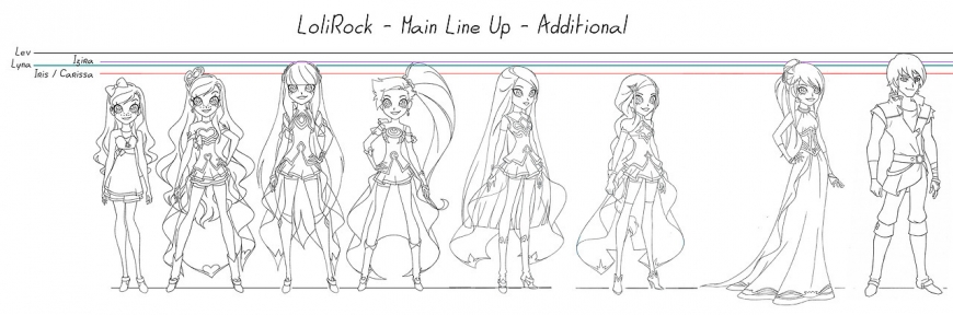 Lolirock line up picture - Match up by height magical outfits