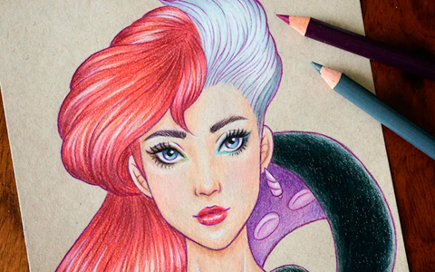 Artist combines faces of the Disney characters in one picture