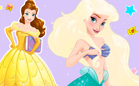 Elsa from Frozen transform into all Disney Princess: Ariel, Rapunzel, Cinderella, Snow White and others