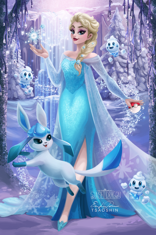 Disney Princesses paired with Eeveelutions