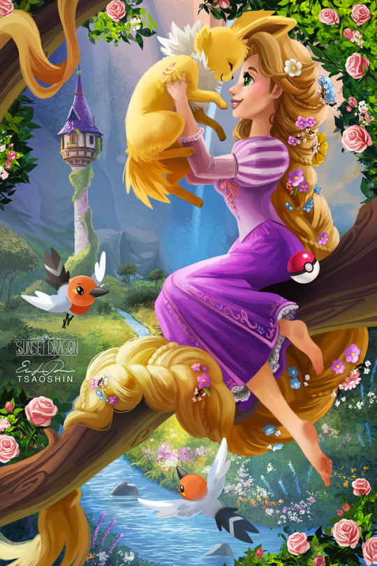 Disney Princesses paired with Eeveelutions