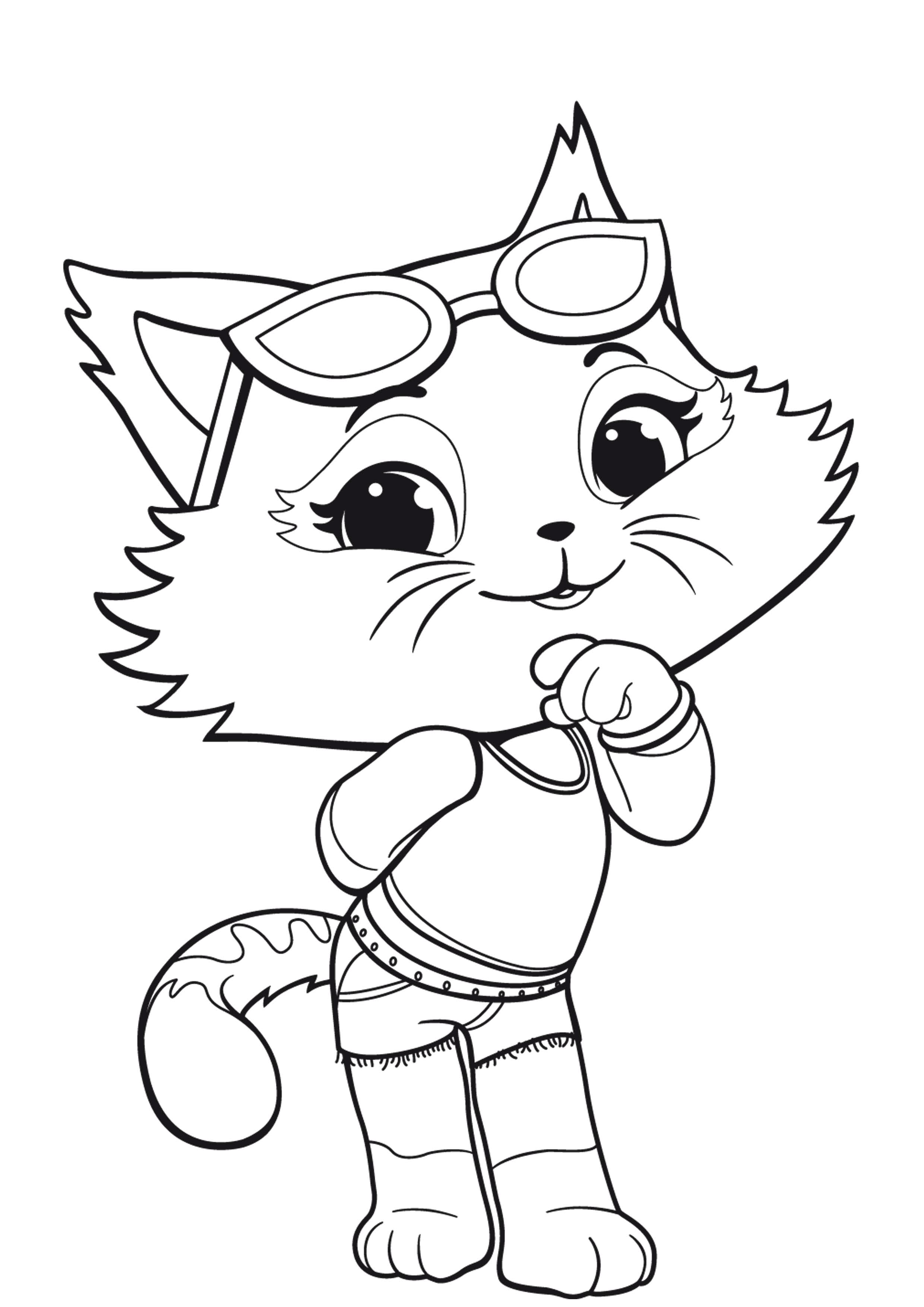 Cartoon Cat Coloring Pages Printable