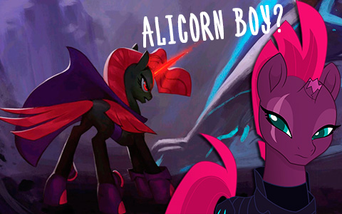 Concept VS original My little Pony the Movie. Tempest was Cosmos - an alicorn boy!