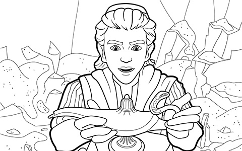 Aladdin movie 2019 big coloring pages