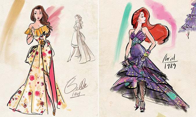 Fan version art for Disney Premiere Series Mulan, Aurora, Esmeralda and Megara