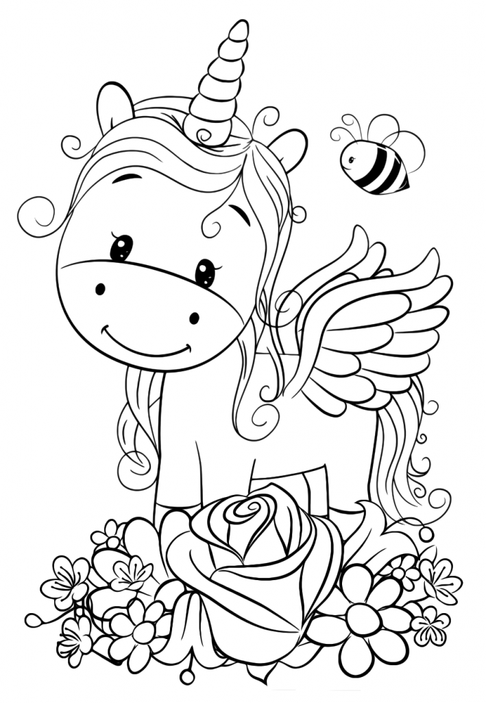 Cute unicorn coloring pages   YouLoveIt.com