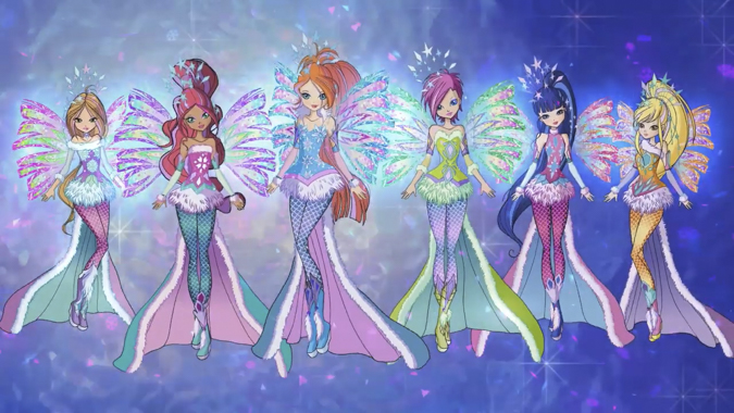 All Winx in Crystal Sirenix transformation from season 8