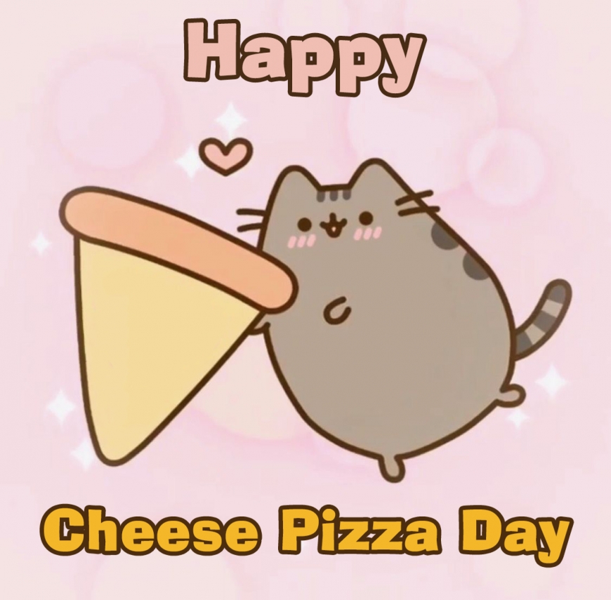Happy Cheese Pizza Day with Pusheen image