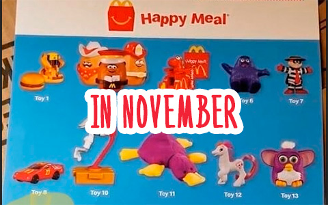 McDonalds retro Happy Meal toys for the week of November 7th-November 11th in USA