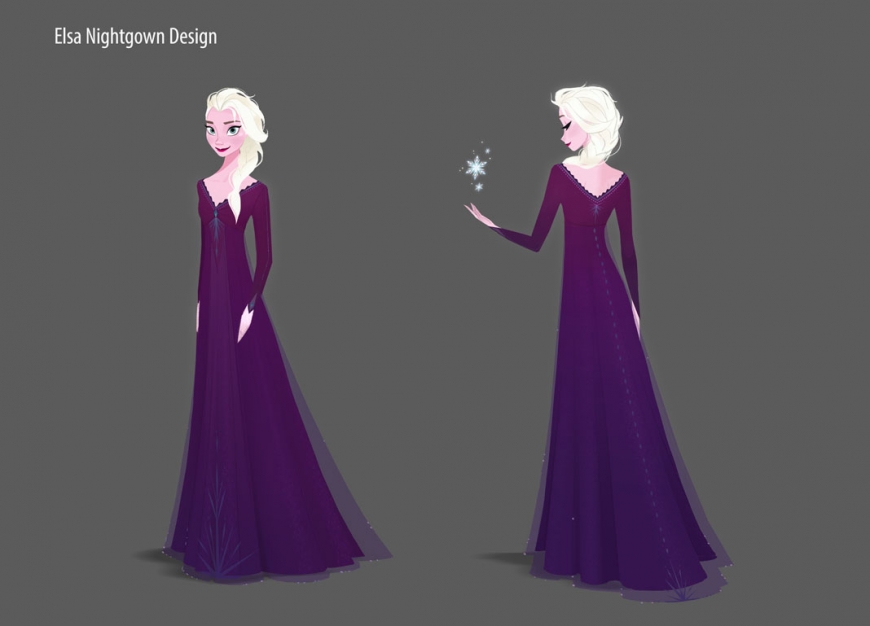 Frozen 2 concept art of Elsa's night gown