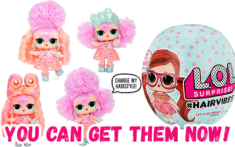 New L.O.L. Surprise! #Hairvibes Dolls with 15 Surprises and changeable Hairpieces are out!