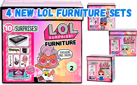 4 New LOL Surprise Furniture series 2 sets Road Trip, Music Festival, Ice Cream Pop-Up and Furniture Backstage are listed online