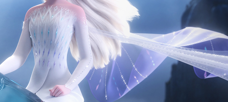 Frozen 2 Elsa fifth element snow queen dress details