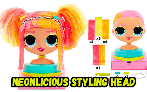 LOL Surprise OMG Styling Head Neonlicious stock images