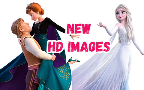 New HD images of  Frozen 2 Anna Queen of Arendelle (with Kristoff!) and Elsa as Snow Queen