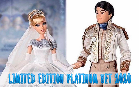First images of the Upcoming Disney Limited Edition dolls 2020 Cinderella and Prince Charming Platinum wedding set