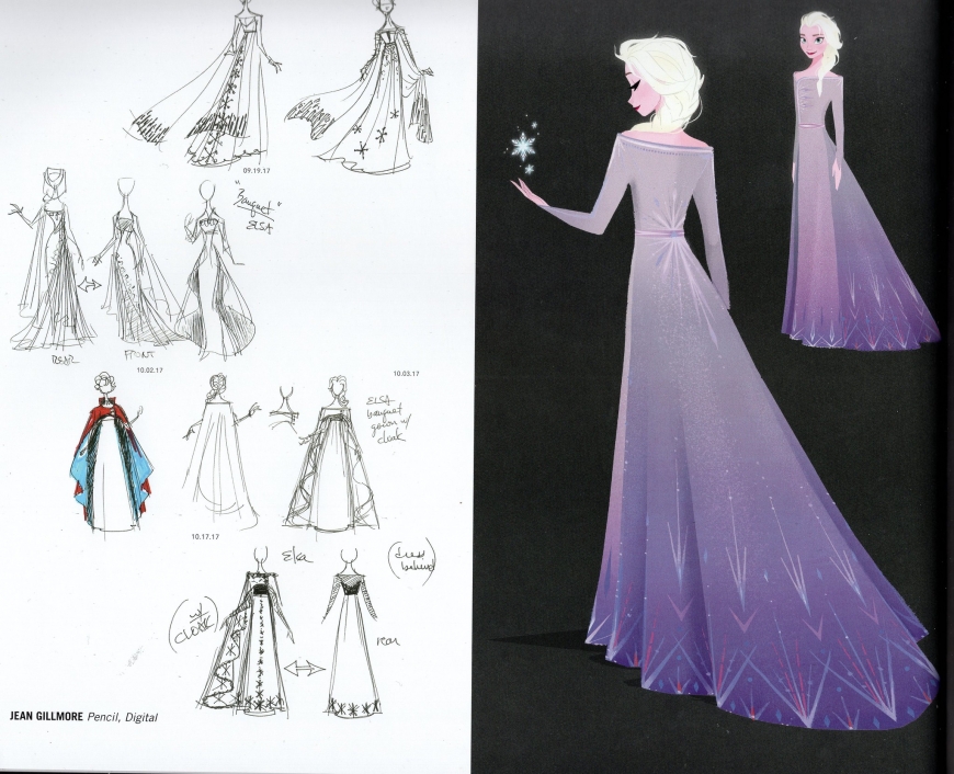 Elsa's lavender dress from the beginning of Frozen 2 movie