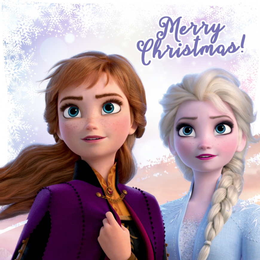 Merry Christmas card Elsa and Anna Frozen 2