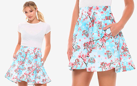 We found best skirt for this spring - new Disney Mulan Cherry Blossom Skater Skirt from HOT TOPIC