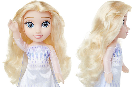 Frozen 2 Elsa the Snow Queen doll  in white dress with her hair down by Jakks Pacific