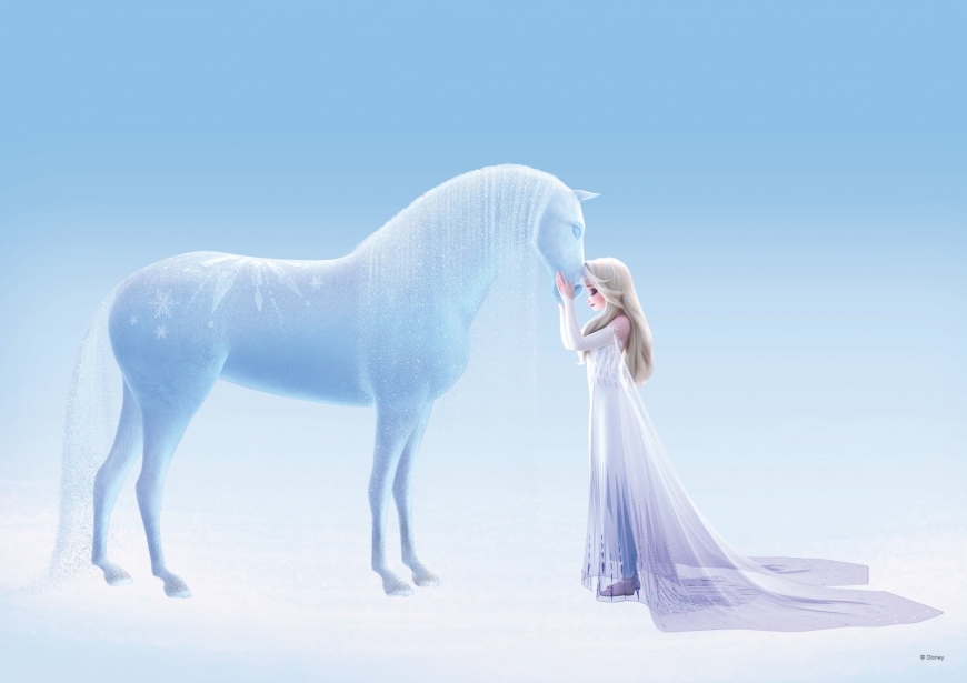 Frozen 2 ice Nokk and Elsa in white dress