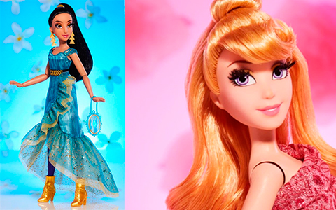 Promo images of Princess Jasmine and Aurora Style Series dolls