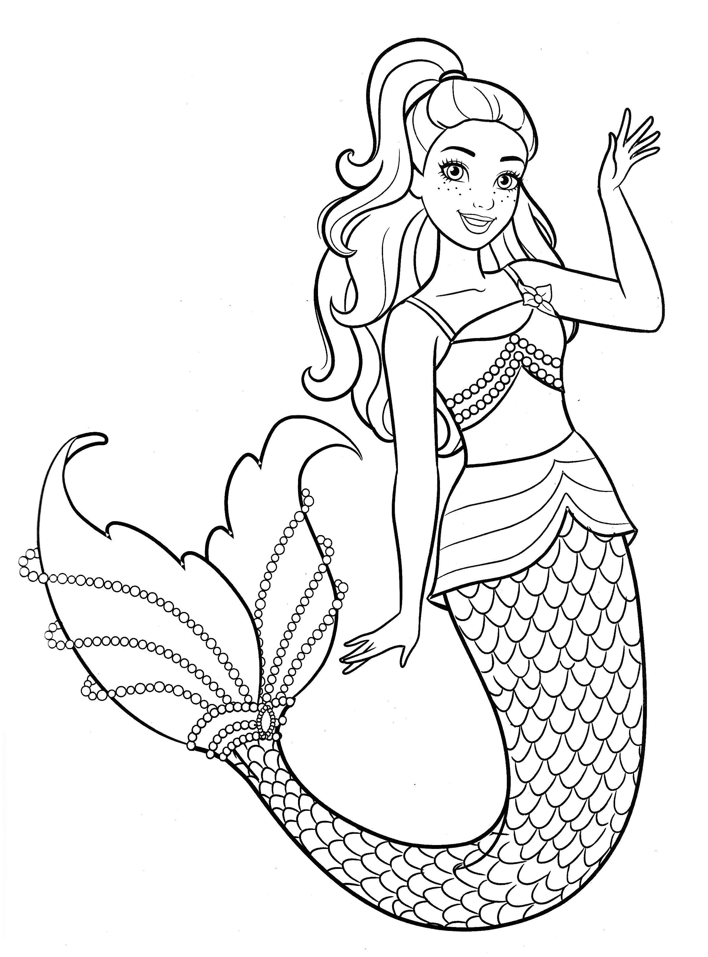 Beautiful mermaid Barbie coloring pages - YouLoveIt.com