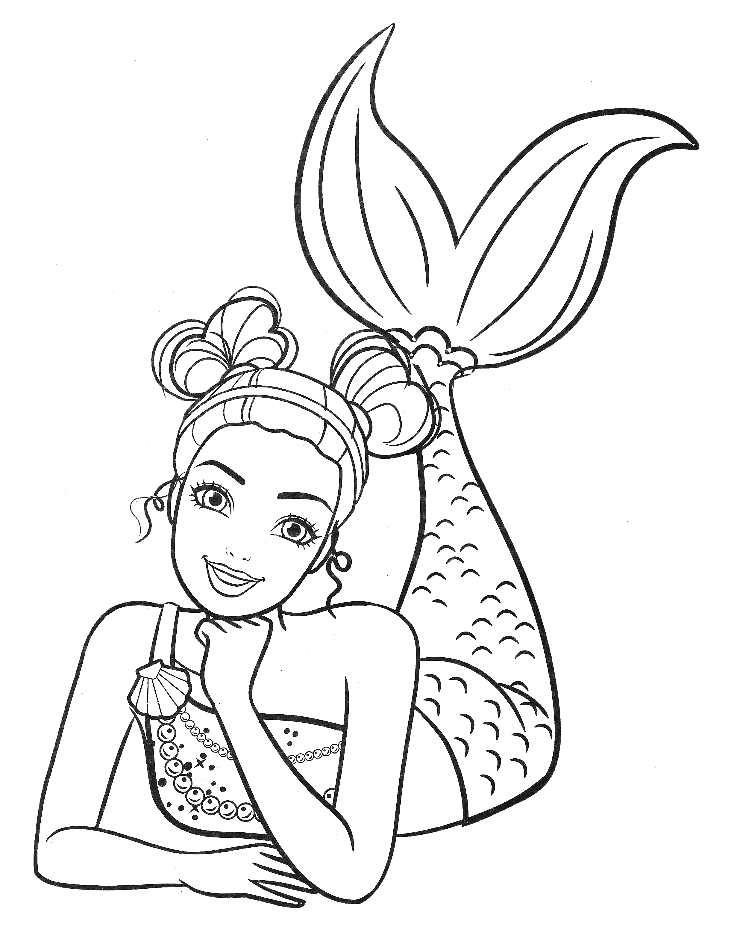 Beautiful mermaid Barbie coloring pages - YouLoveIt.com