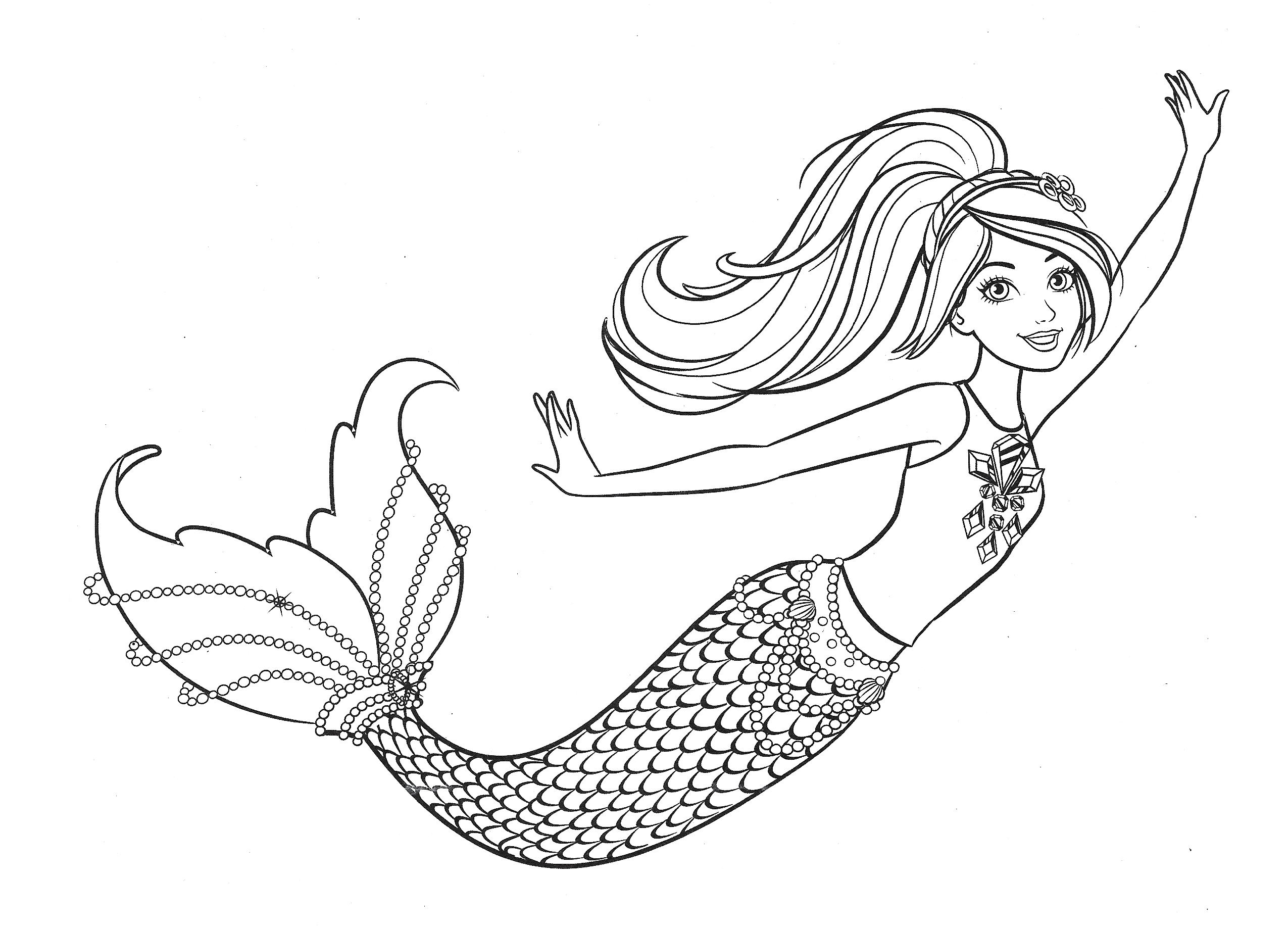 Beautiful mermaid Barbie coloring pages - YouLoveIt.com