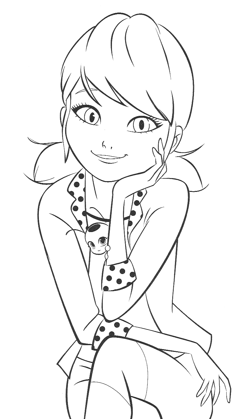 Miraculous Ladybug Marinette coloring pages free