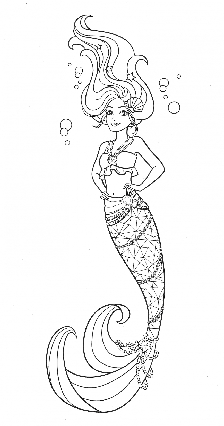 Beautiful mermaid Barbie coloring pages - YouLoveIt.com