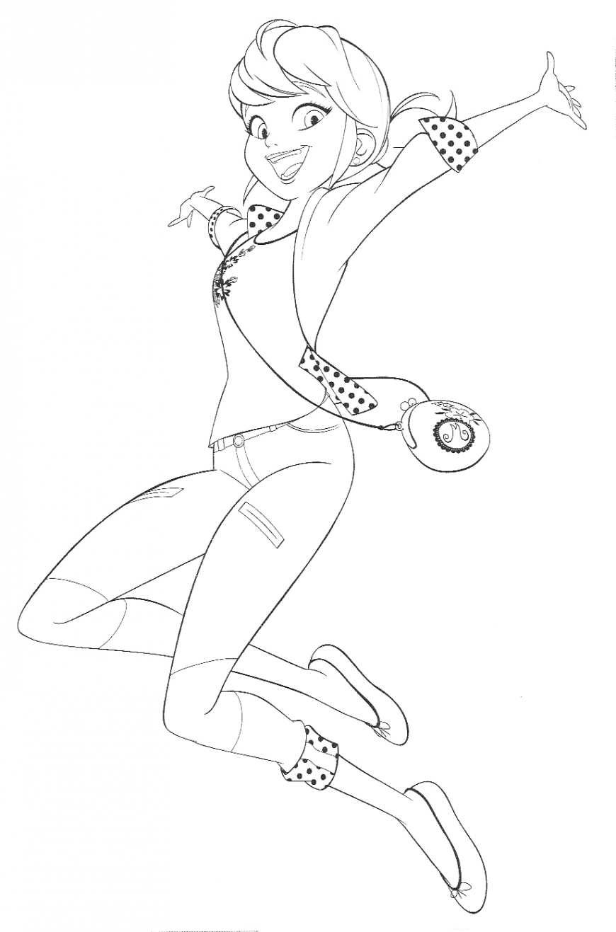 Miraculous Ladybug coloring pages with Marinette - YouLoveIt.com