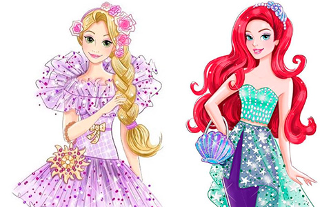 Beautiful concept art for Disney Princess Style series dolls