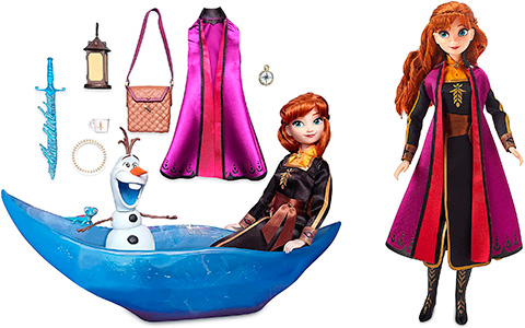 Disney Store Anna and Olaf with boat new doll set