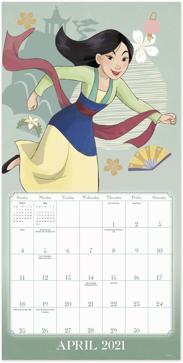 Disney Princess 2021 calendar