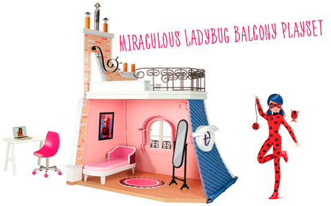 Miraculous Marinette's 2 in 1 Balcony Bedroom Playset from Playmates