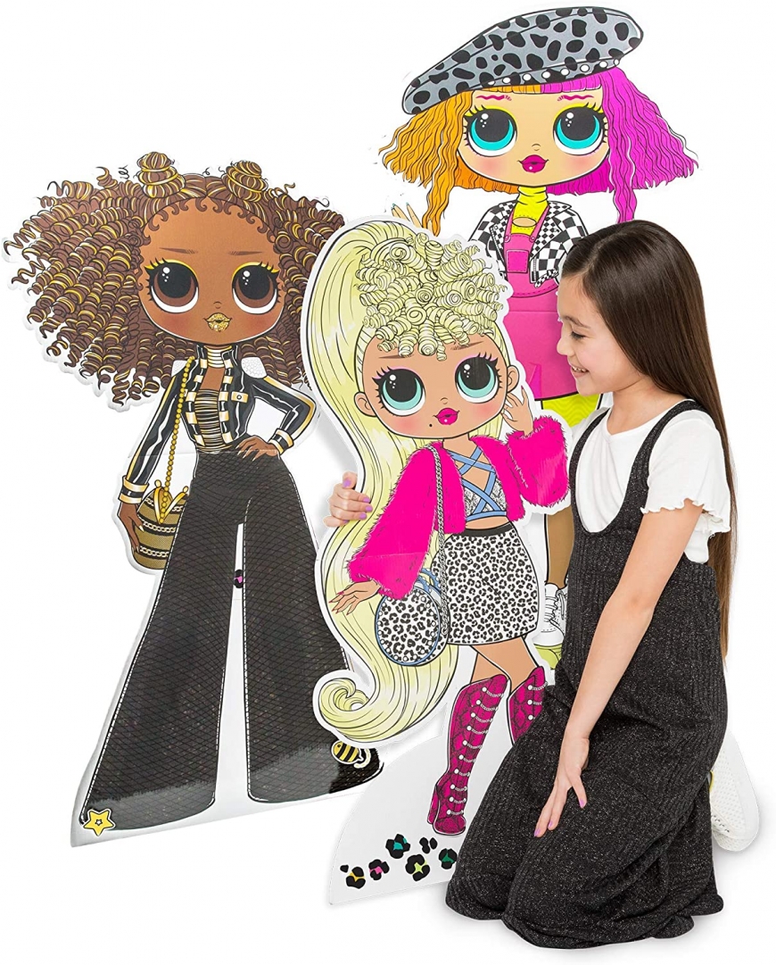 LOL OMG Surprise Dress Up Designer with 3 LOL OMG dolls 30 inches dolls stands