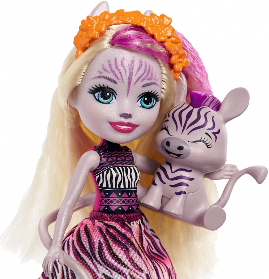 Enchantimals Zadie Zebra doll with pet named Ref