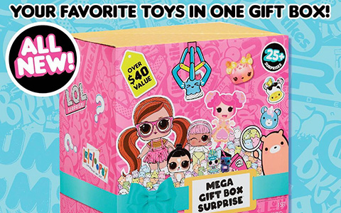 MGA Mega Gift Box Surprise and Deluxe Mega Gift Box Surprise - Mystery Gift Boxes with 25 + or 35+ Surprises
