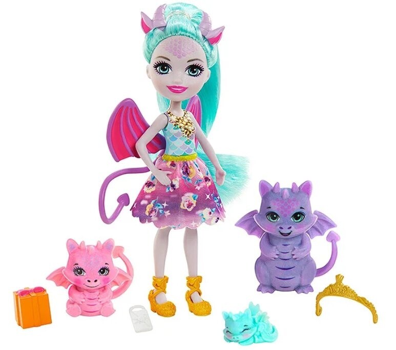 Royal Enchantimals dragon family doll set with Deanna Dragon