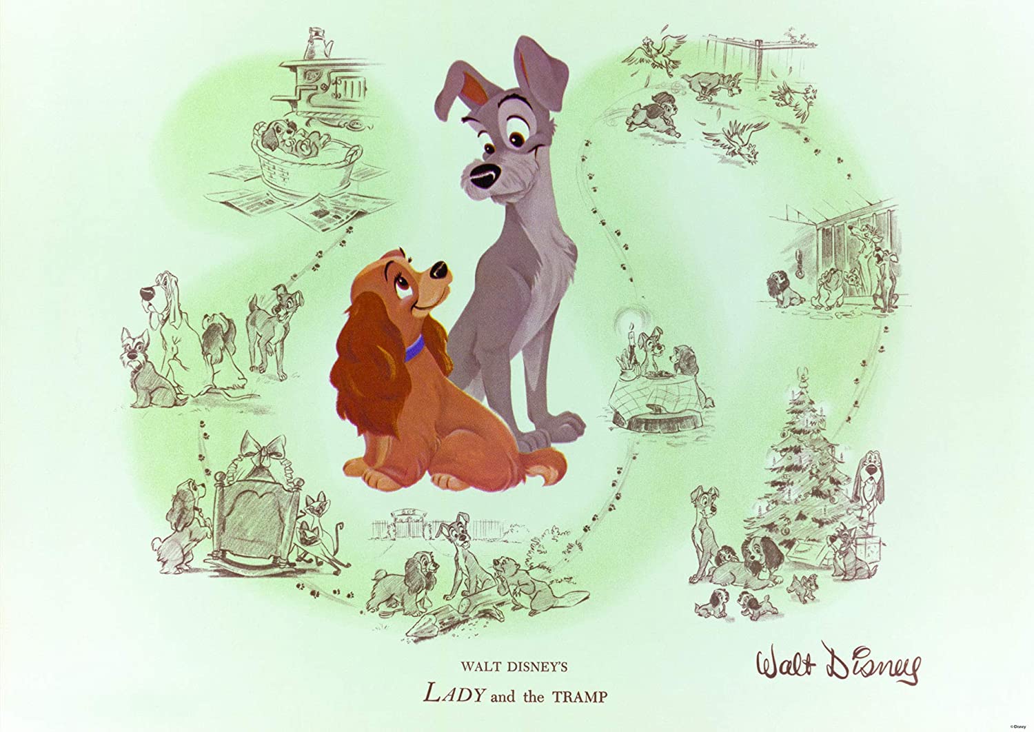 Ravensburger Disney Treasures from the Vault Lady and the Tramp 1000