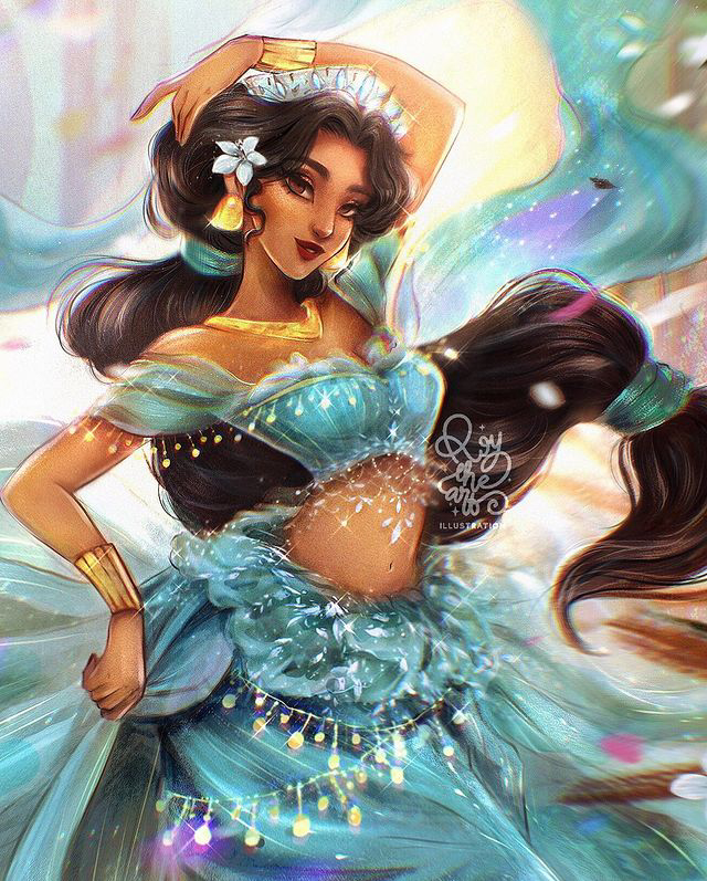 All Disney Princess including Raya in ROY THE ART amazing pictures