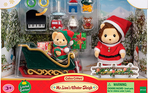 Calico Critters Sylvanian Families limited edition Christmas set: Mr. Lion's Winter Sleigh